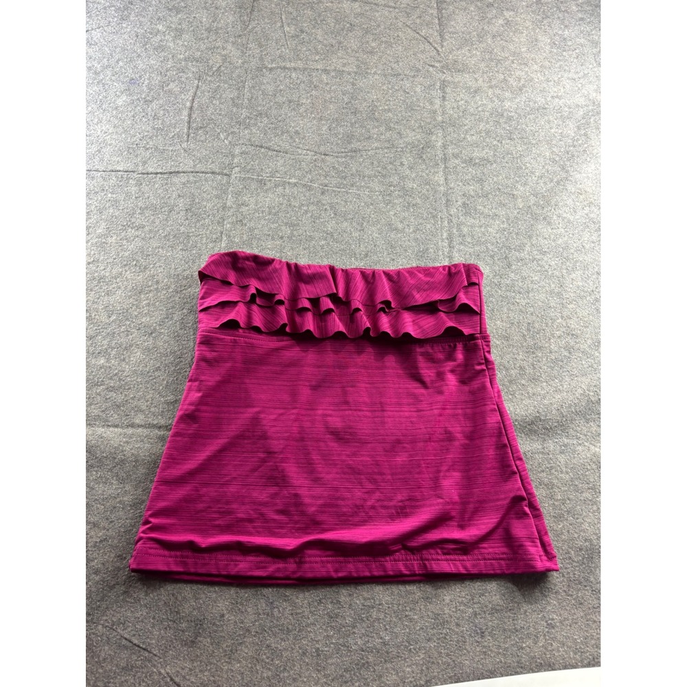 Mossimo Supply Co Women M Magenta Pink Ruffle Strapless Tankini Tube Top Y2K 00s